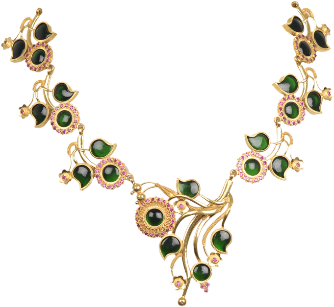 New Attire Given To Kerala Traditional Palakka Mala - Necklace (700x648), Png Download