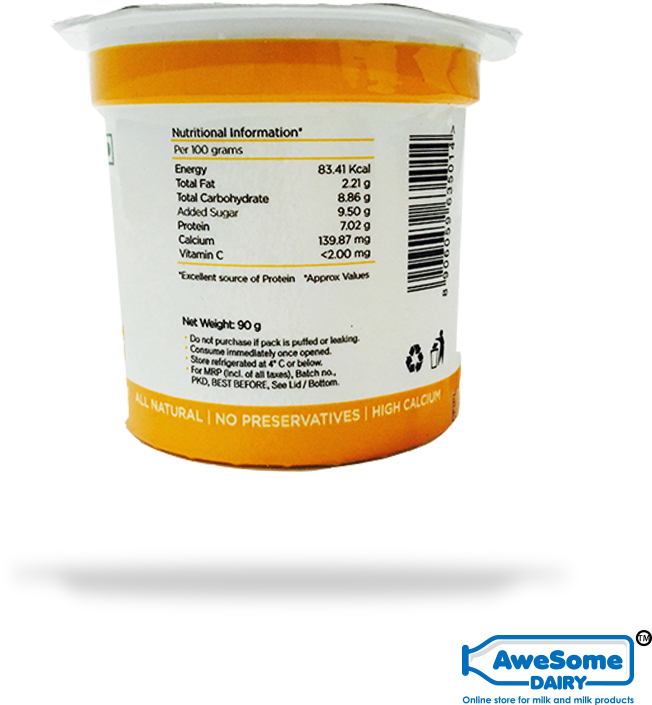 Awesome Dairy Epigamia Greek Yogurt Alphonso Mango - Label (800x800), Png Download