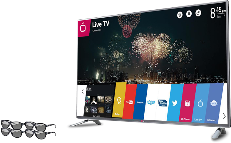 Smart Tv Led Lg 55lb6500 55'' Full Hd Cinema 3d Hdmi - Lg Life's Good Smart Tv (786x487), Png Download