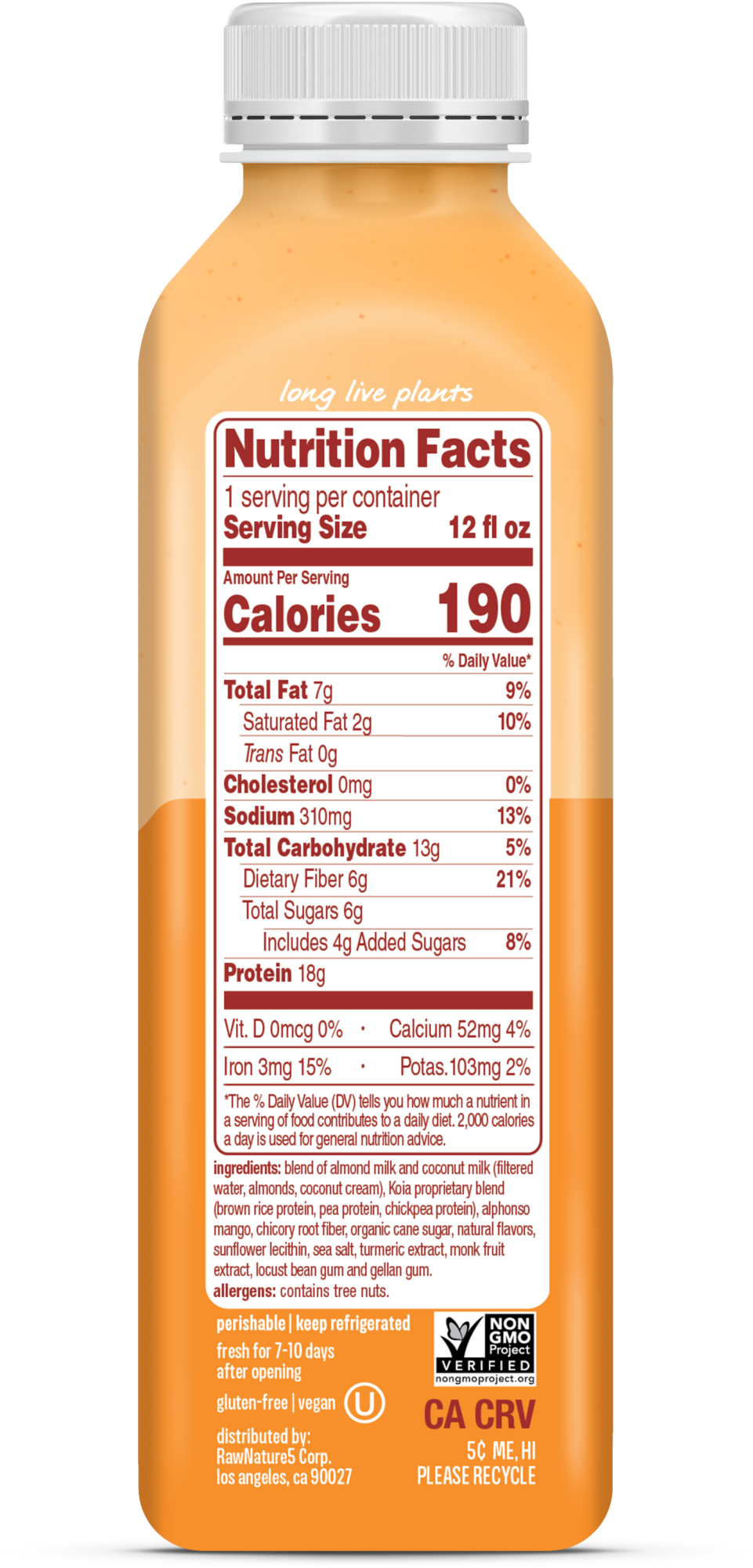 Mango Creme - Nutrition Facts (960x2112), Png Download