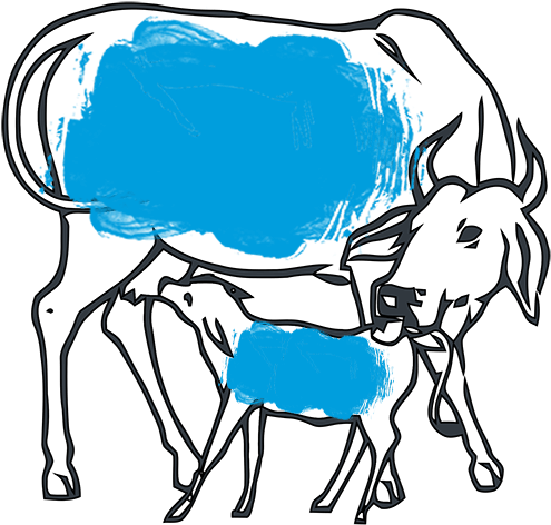 Vedic Planning For Dairy Farming - Cow And Calf Easy Drawing (600x600), Png Download