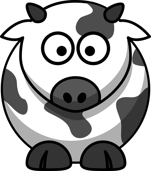 Drawn Cow Beef Cattle - Clip Art Cow Animation (636x720), Png Download