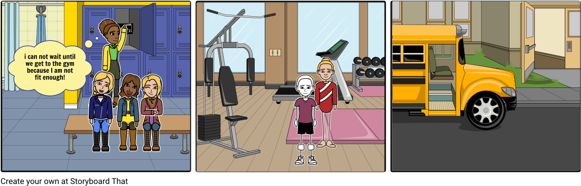 The Gym - Cartoon (1164x385), Png Download