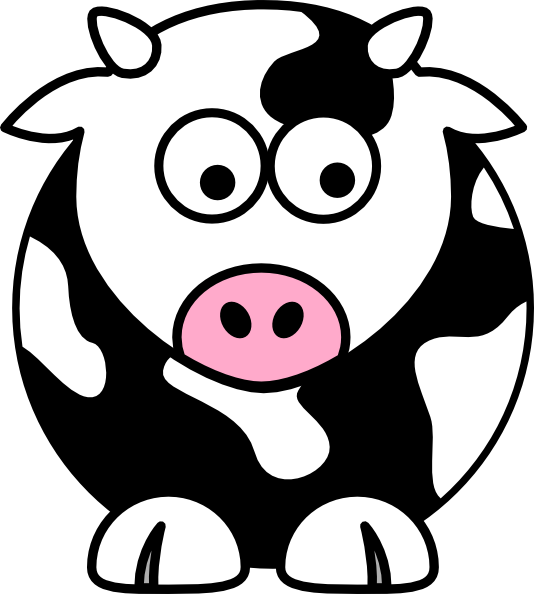 Black Cow Clip Art At Clipart - Clip Art Cow (534x594), Png Download
