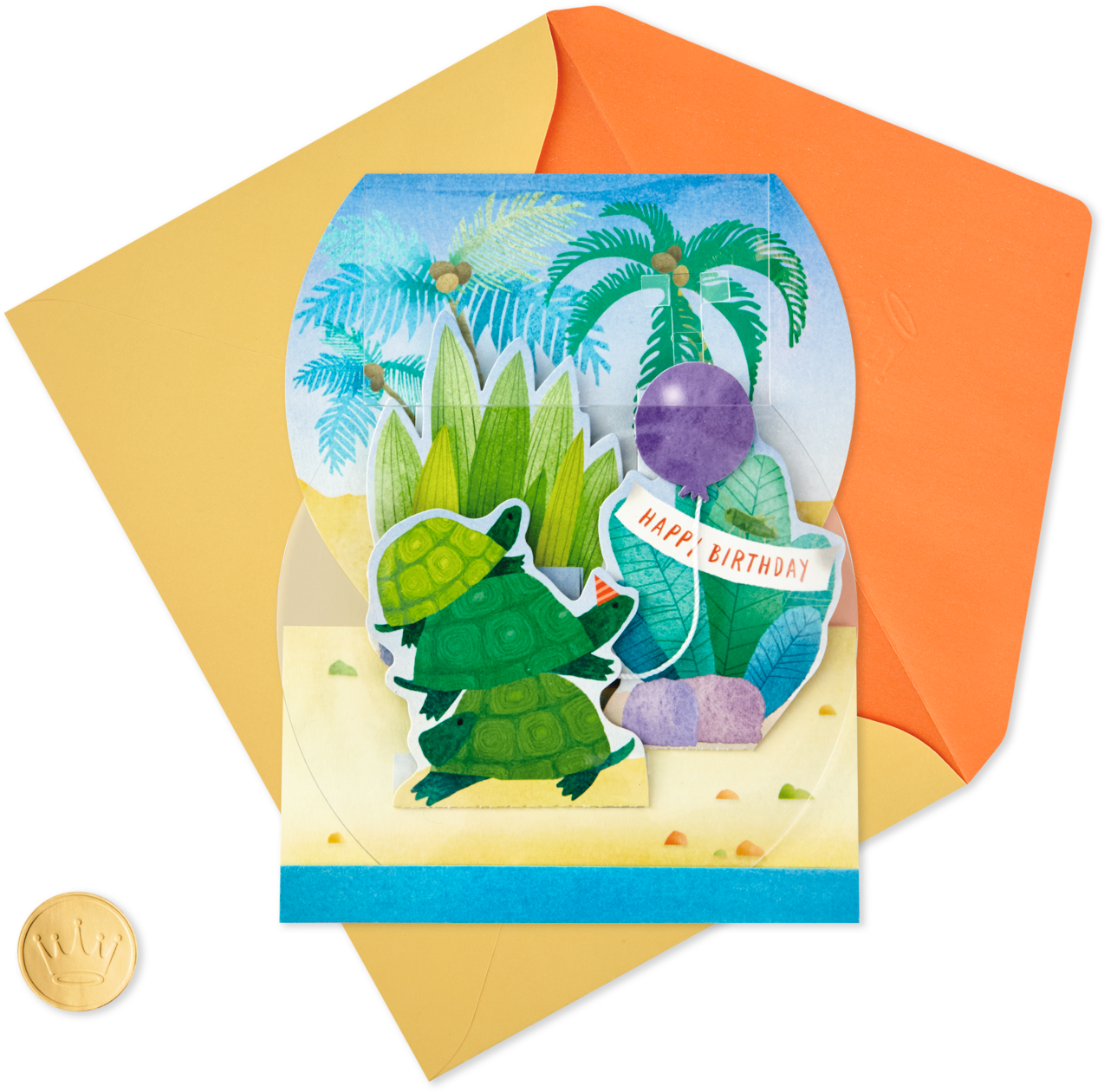 Turtle Aquarium Pop Up Birthday Card (1470x1470), Png Download