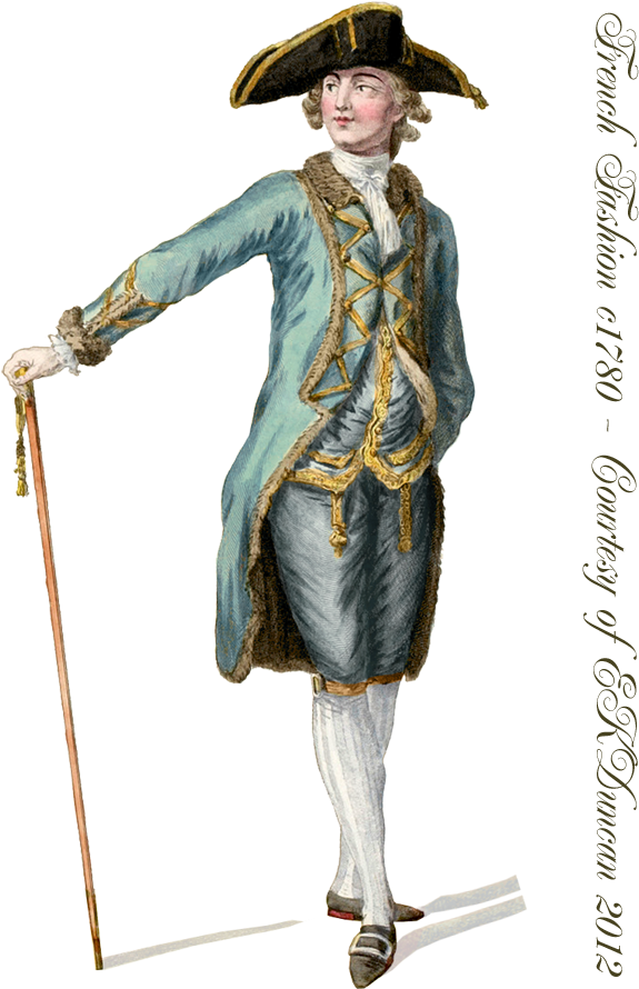 Late 18th Century French Fashions For Men - Male 1700s French Fashion (705x900), Png Download