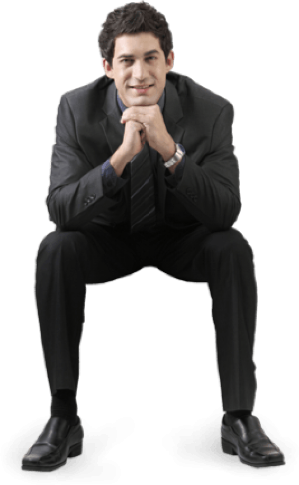 Sitting Man Png Free Download - Man Sitting In Chair Png (600x973), Png Download