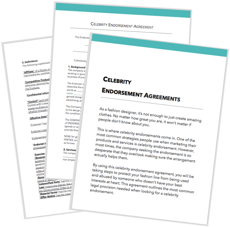Celebrity Endorsement Agreement For Fashion Designers - Document (800x800), Png Download