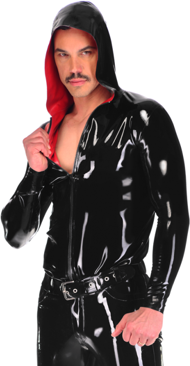 Slim Fit Contrast Hoodie - Girl (576x742), Png Download