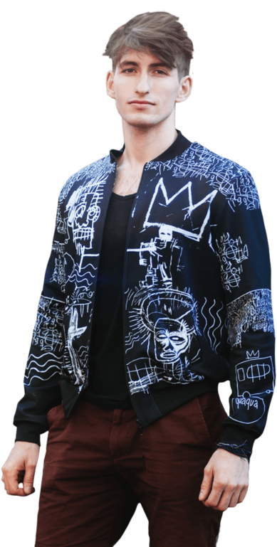 Cacofonia Milano Filip King Basquiat Printed Bomber - Jean Michel Basquiat Tuxedo (768x768), Png Download