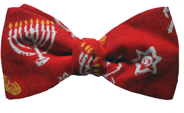 Happy Hanukkah Red Maine Handmade Bow Ties Png Free - Library (640x381), Png Download