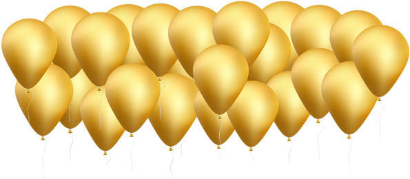 Picture Stock Balloons Png Clip Art Image Gallery Yopriceville - Gold Balloons Transparent (600x267), Png Download