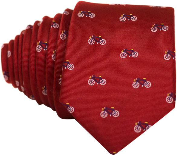 Bicycles On Red Necktie - Men's Nice. Modern Menswear Men's Assorted Silk (600x600), Png Download