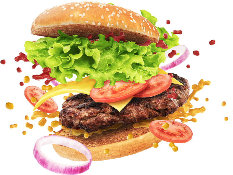 Burger Transparent Images - Mbyi360 Burger (830x630), Png Download
