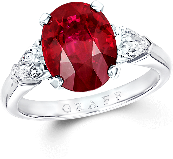 A Classic Graff Ring Featuring An Oval Shape Ruby With - Ruby (2000x2000), Png Download