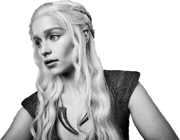 Black And White Photograph Of Emilia Clarke As Daenerys - Daenerys Targaryen Png (631x500), Png Download