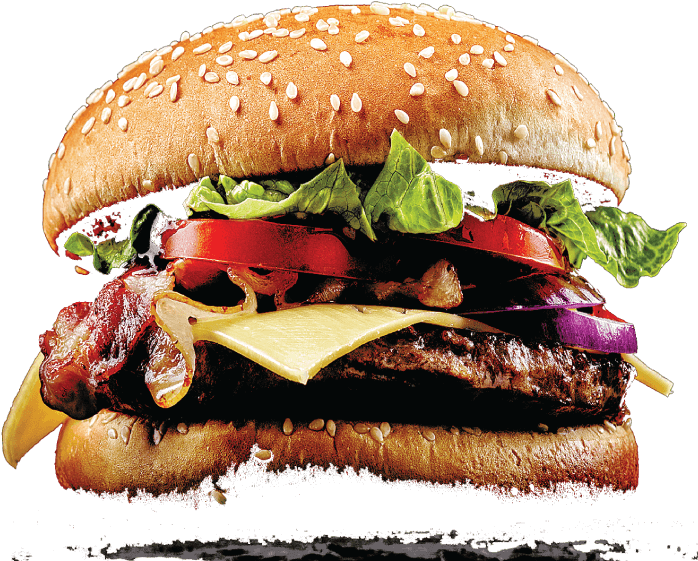 Hamburguesa Fondo Negro (700x568), Png Download