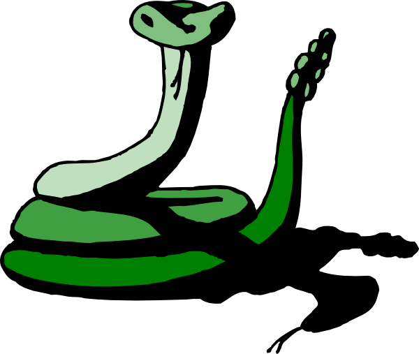 Rattlesnake Clipart Animated - Serpente Verde Png (600x507), Png Download