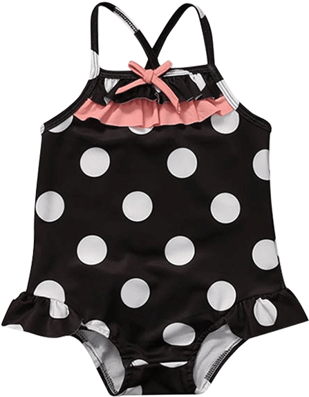 Petite Bello Swimsuit 1-2 Years Black & White Polka - Swimsuit (600x600), Png Download