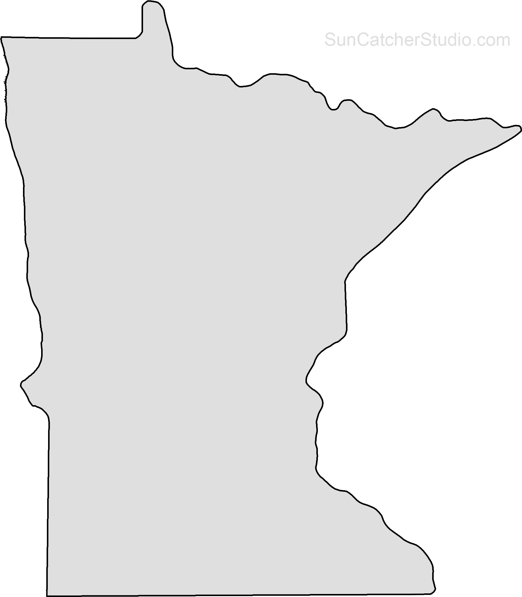 Minnesota Map Outline Png Shape State Stencil Clip - Little Cottonwood River Minnesota (2006x2006), Png Download