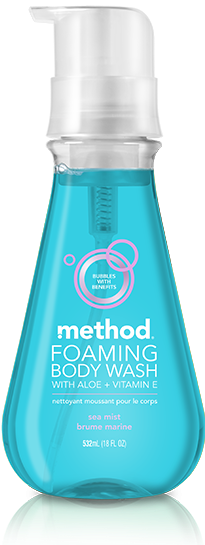 Foaming Body Wash - Method Naturally Derived Foaming Body Wash, Cucumber (322x558), Png Download