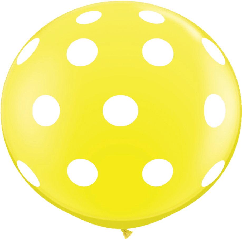 Ballons Transparent Polka Dot - Yellow Balloon Clipart White Dots (1140x972), Png Download