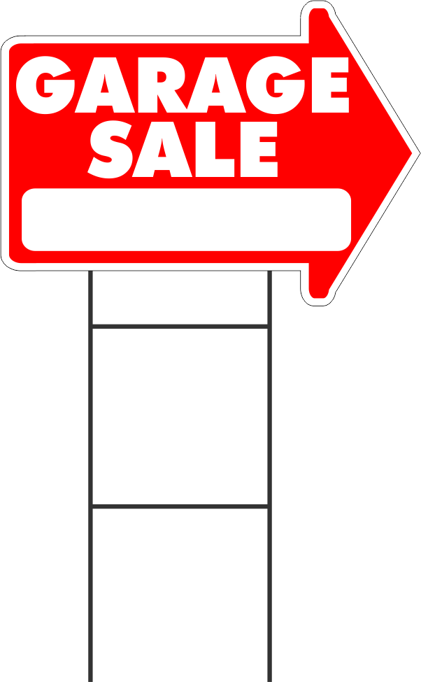 Garage Sale Yard Sale Rummage Sale Yard Sign Arrow - Garage Sale Sign Png (602x975), Png Download