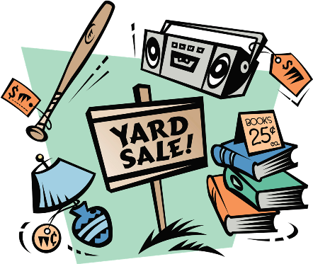 Yardsale Rain Or Shine Buy Or Sell At Private Residences - Yard Sale Tips And Treasures: Organizing, Marketing (442x373), Png Download
