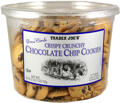 10727 Crispy Crunchy Chocolate Chip Cookies - Trader Joe's Chocolate Chip Cookies (500x404), Png Download