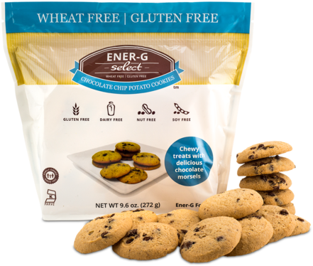 Ener-g Select Chocolate Chip Potato Cookies - Ener G Cookies, Potato, Chocolate Chip - 10 Oz (480x406), Png Download