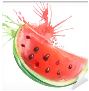 Watercolor Painting, Watermelon, Vector Illustration, - Wassermelone Watercolor (400x400), Png Download