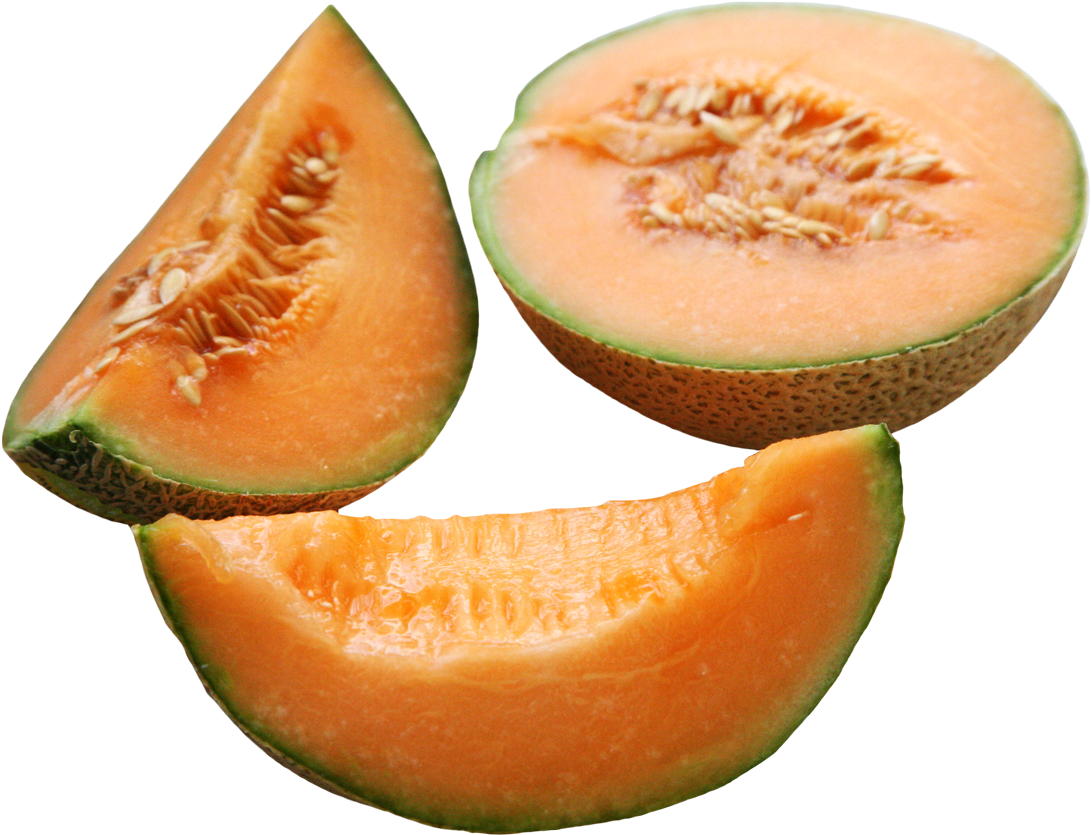 Cantaloupe Slices Png Image - Cantaloupe Melon Png (1120x874), Png Download