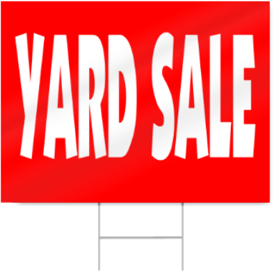 Yard Sale Sign In Red - Garage Sale - Free Transparent PNG Download ...