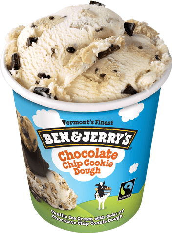 Chocolate Chip Cookie Dough Pint - Ben And Jerry's Choc Chip Cookie Dough (374x479), Png Download