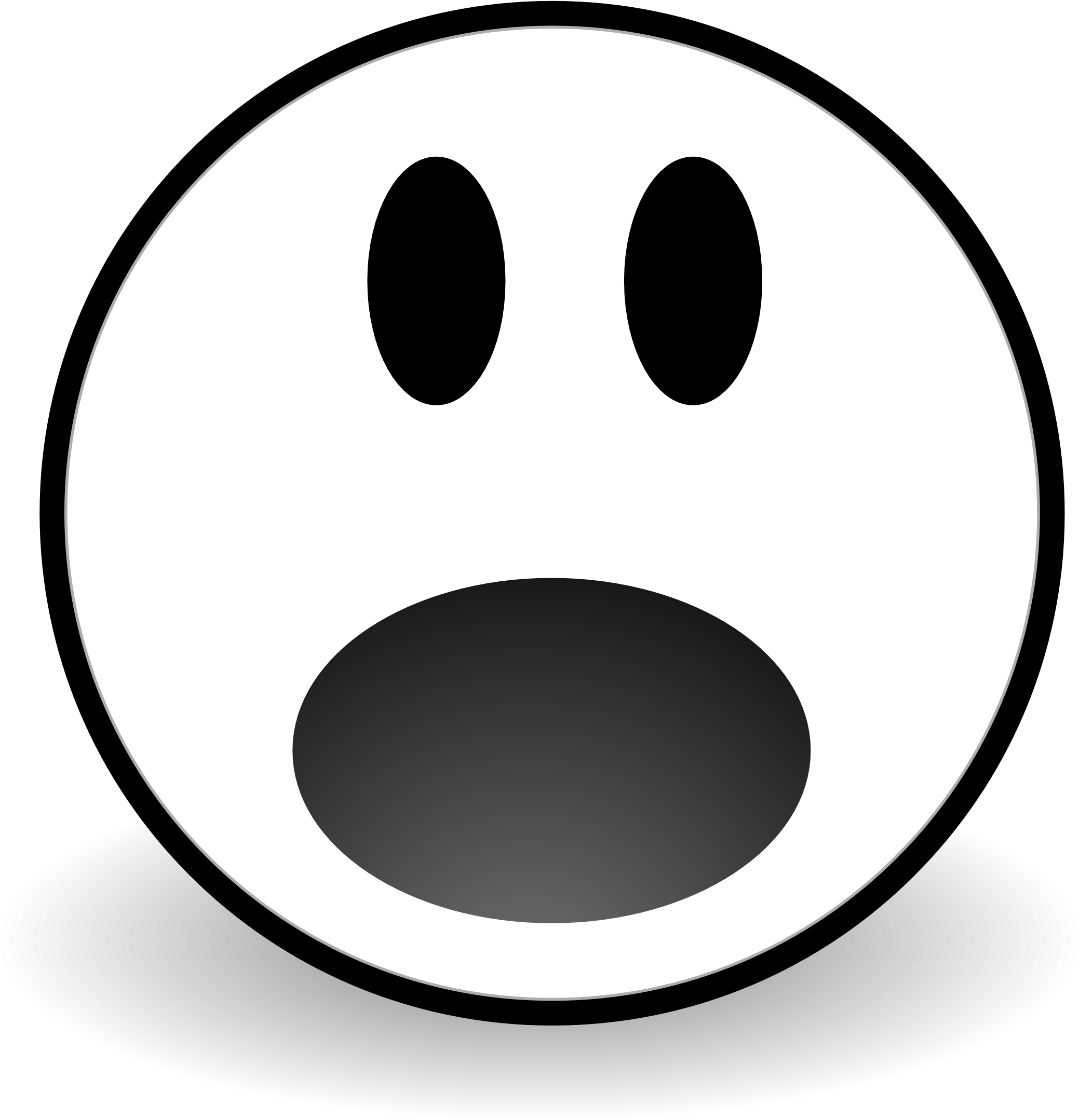 Scared Face Png , Png Download - Scared Face Clipart Black And