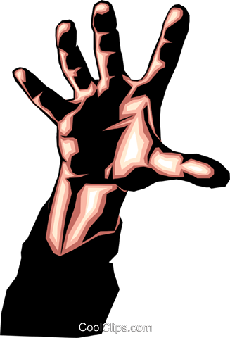 Hand Reaching Royalty Free Vector Clip Art Illustration - Hand Reaching (327x480), Png Download