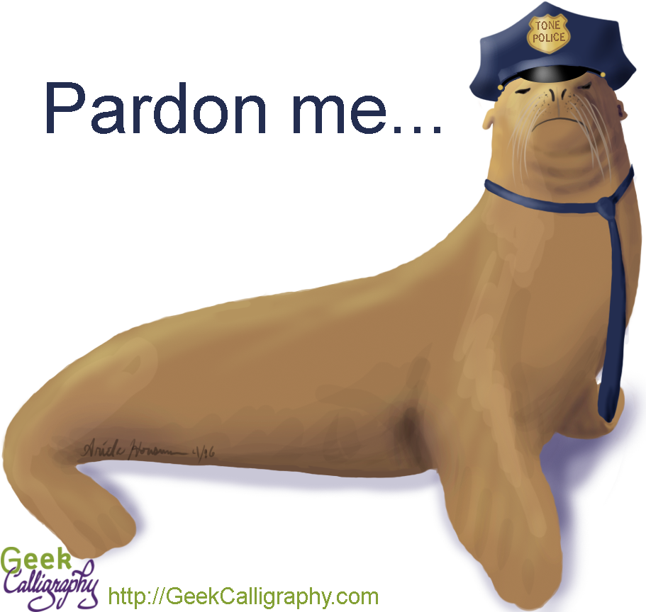 Tone Police Officer Sea Lion Geekcalligraphy (911x864), Png Download