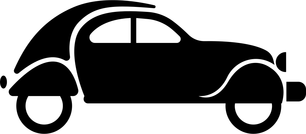 Vintage Round Back Car Comments - Antique Car Icon (980x428), Png Download