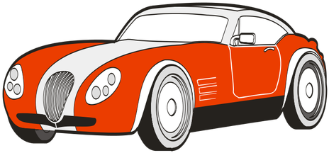 Old Car Vector Color Drawing - Sports Car Clipart (500x353), Png Download