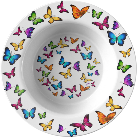 Butterfly Circle Designer Bowl - Il Volo Della Farfalla. Operai! Studenti! Uniti Nella (580x580), Png Download