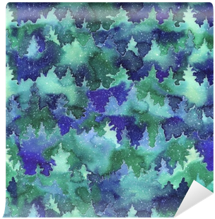 Winter Background With A Christmas Tree In The Snow - Watercolor Background Christmas (400x400), Png Download