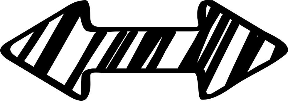 Sketched Double Arrow Pointing Left And Right Comments - Arrow Pointing Right And Left (981x344), Png Download