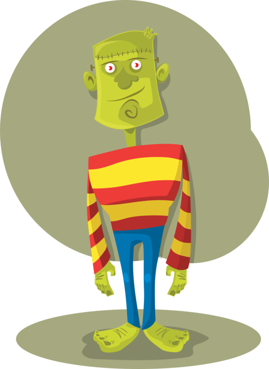 Frankenstein's Monster Cartoon Drawing Computer Icons - Poemas De Halloween (546x750), Png Download