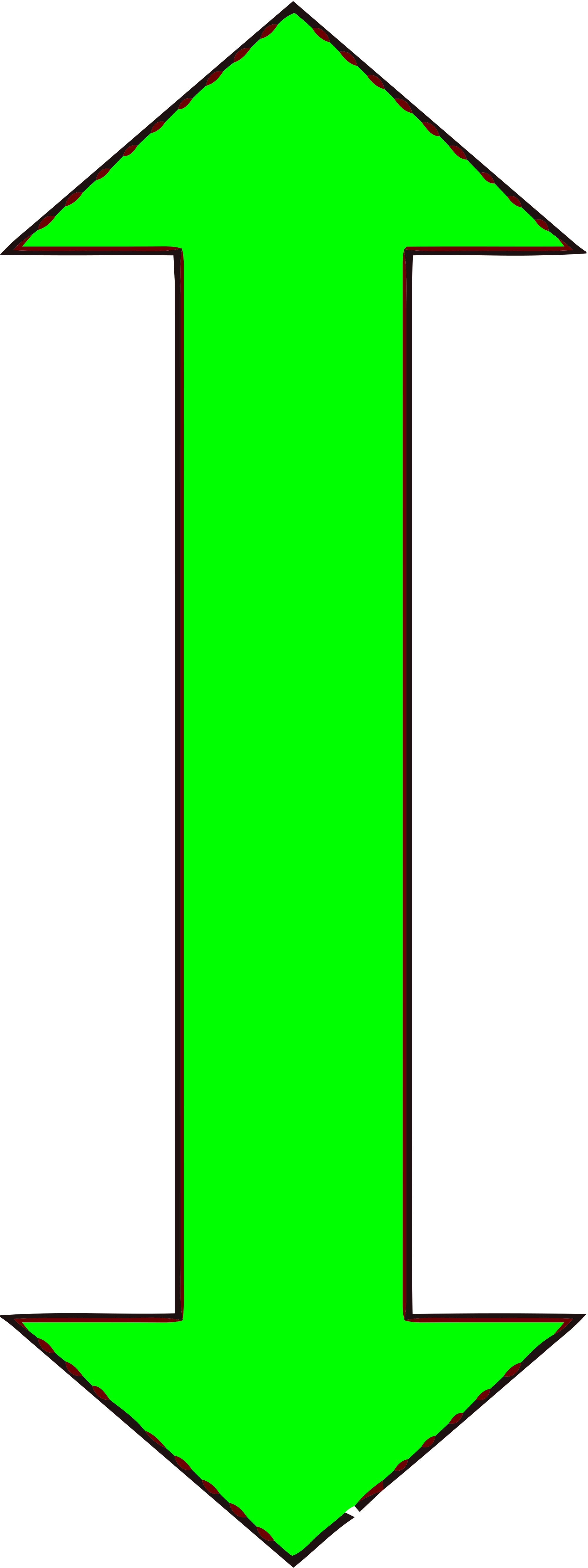 Open - Two Sided Arrow Green (2000x5330), Png Download
