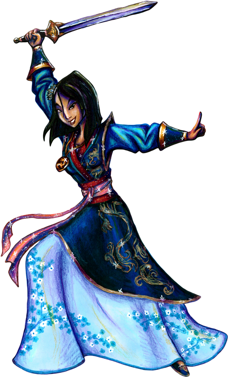 Mulan Drawing Sword (1024x1352), Png Download