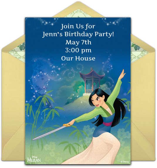 Mulan Online Invitation - Mulan (650x650), Png Download