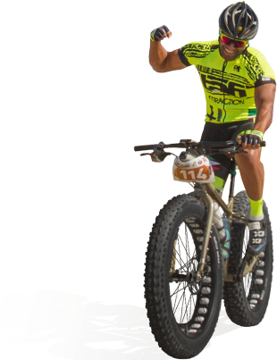 Challenge Is On - Mountain Bike Cyclist Transparent (350x402), Png Download