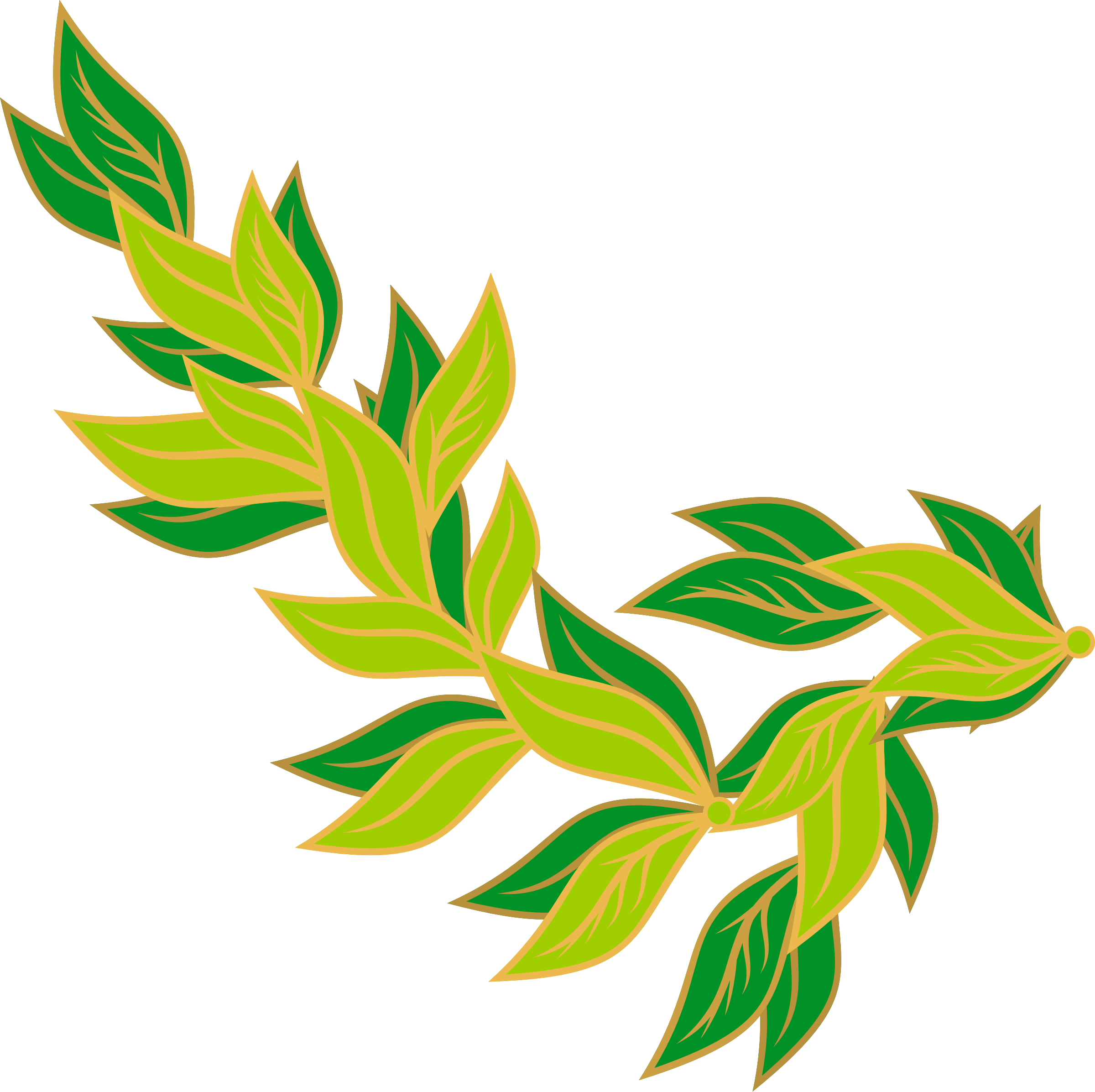 Stem Clipart Leaf - Leaf Border Clipart Png (2400x2393), Png Download
