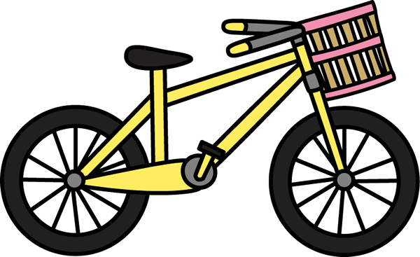 Colorful Clipart Bicycle - Ride A Bicycle Cartoon (600x367), Png Download