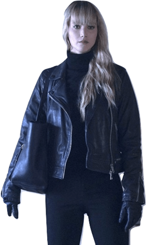 Red Sparrow Jennifer Lawrence Leather Jacket - Jennifer Lawrence Red Sparrow Outfits (800x800), Png Download